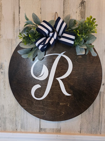 Personalized Initial Round Door Sign